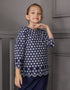 KIDS BAJU KURUNG KEDAH MADELYN (NAVY BLUE)